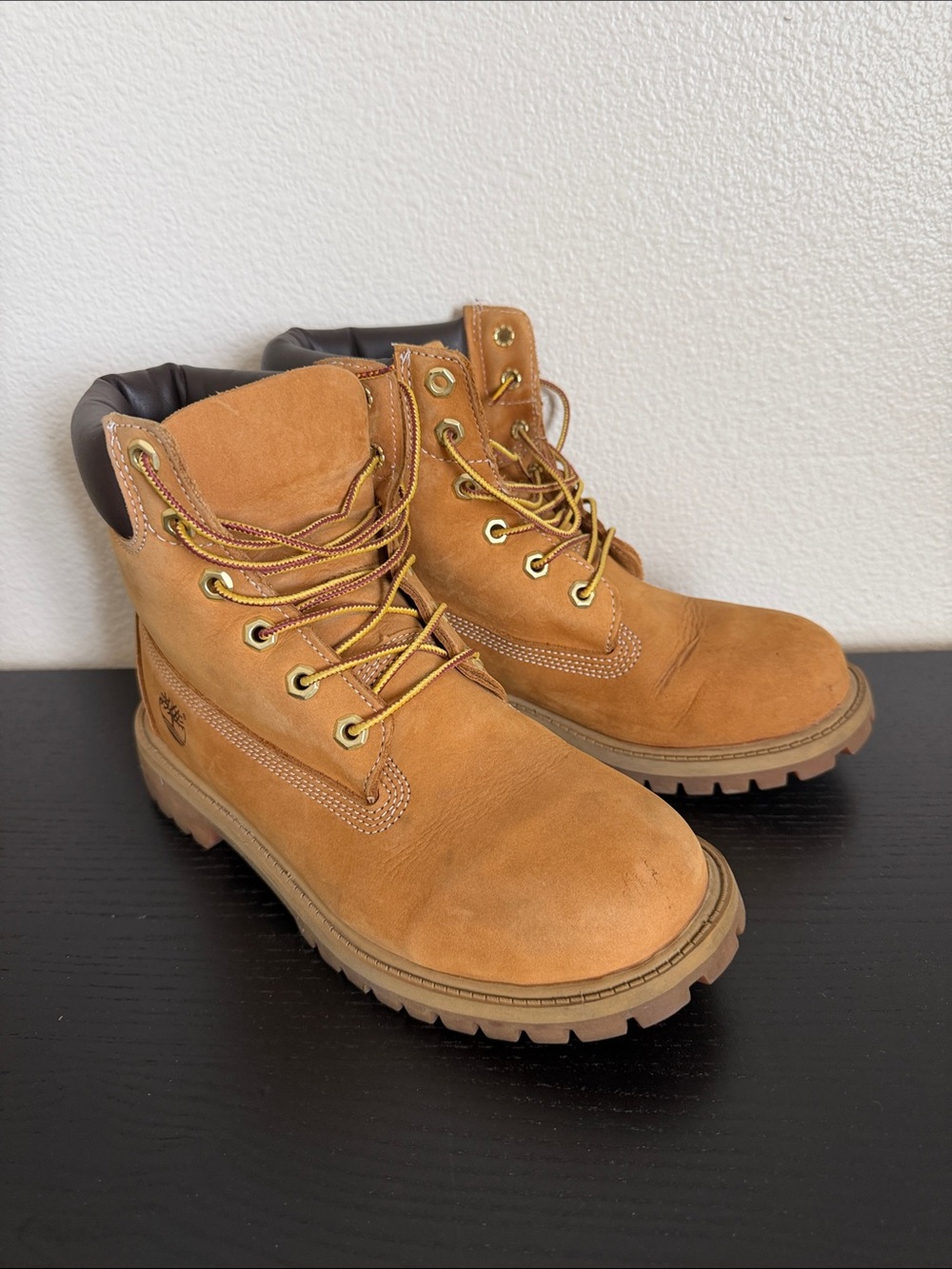 Timberland Junior 6" Premium Boots Wheat Nubuck Sz 5.5